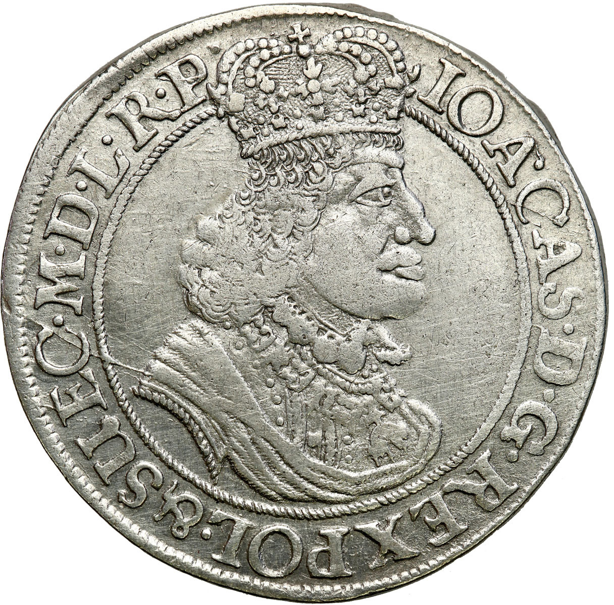 Jan II Kazimierz. Ort  (18 groszy) 1651 GR, Gdańsk - RZADKI